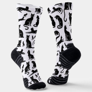 Calcetines Estiloso zócalo de silueta de gato negro