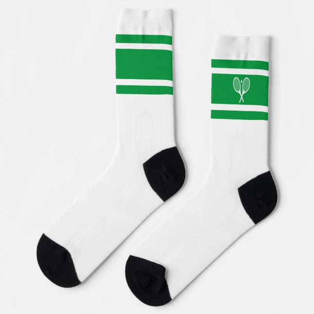 Calcetines Estrella blanca verde perrito Tenis Racket Athleti (Izquierda)