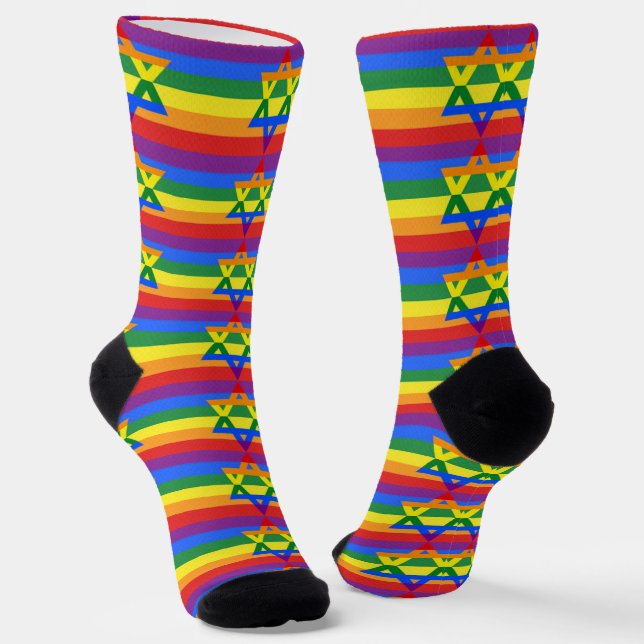 Calcetines Estrella de David judío Arcoíris LGBTQIA+ Orgullo  (Angular)