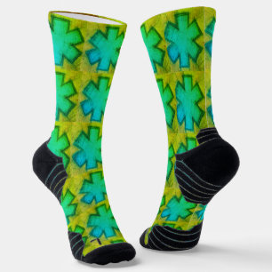 Calcetines "Estrella de la Vida" amarilla y verde