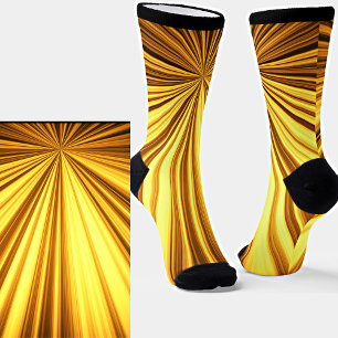 Calcetines Estrella de ráfaga amarilla marrón