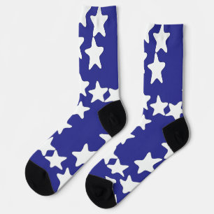 Calcetines Estrellas Blancas Sobre Azul Profundo