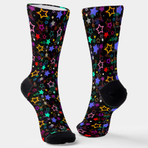 Calcetines Estrellas Coloridas Negras 