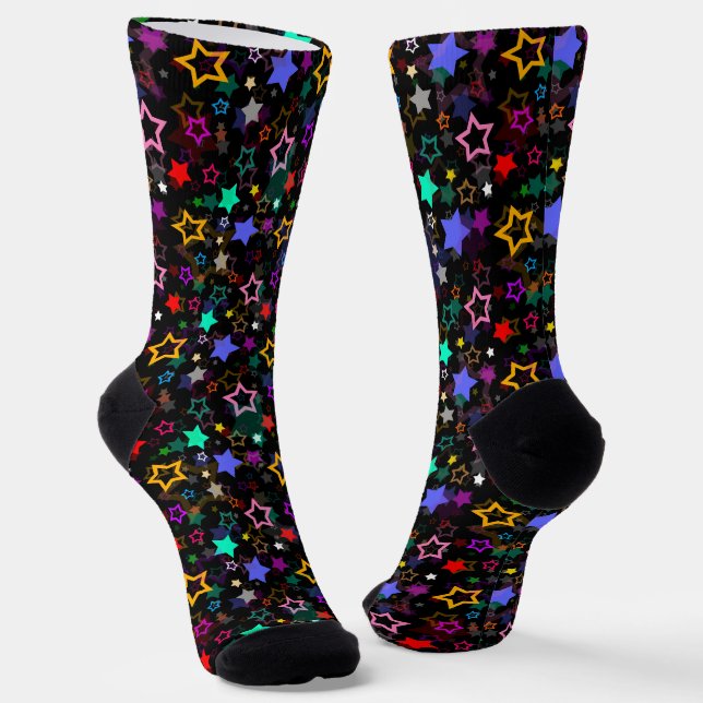 Calcetines Estrellas Coloridas Negras  (Angular)
