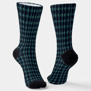 Calcetines Estrellas de arcoiris verdes azules, patrón Artdec