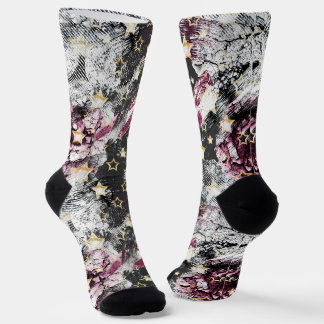 Calcetines Estrellas doradas grunge abstractas urbanas modern