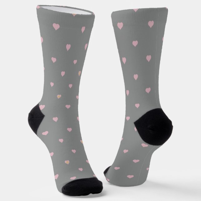 Calcetines Estrellas en el corazón en gris (Angular)
