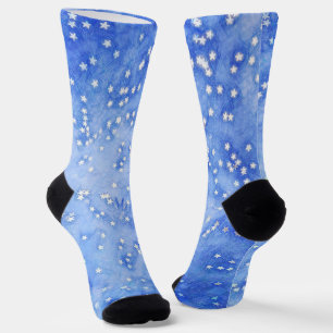 Calcetines Estrellas en los zócalos de arte del cielo azul