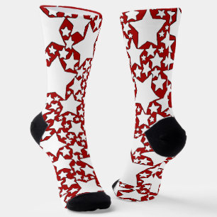 Calcetines Estrellas, Estrellas, Estrellas en Rojo y Blanco