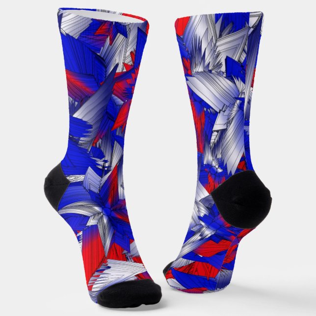 Calcetines Estrellas Rojas Blancas y Azules (Angular)