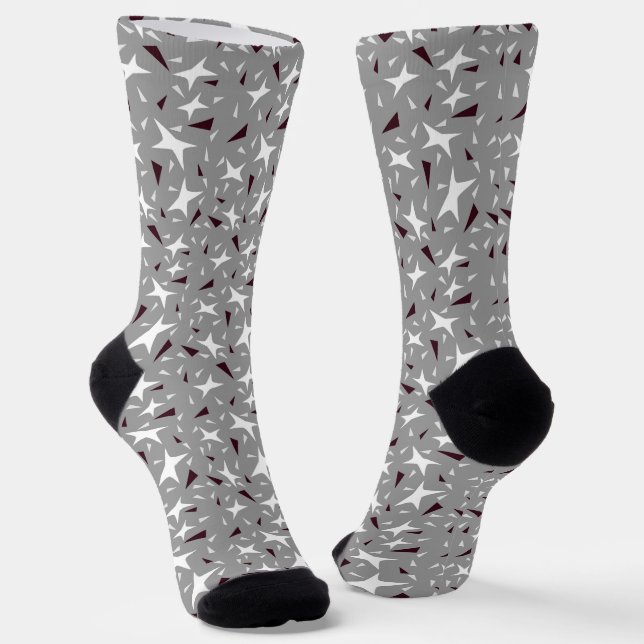 Calcetines Estrellas y triángulos geo sutiles - Gris (Angular)