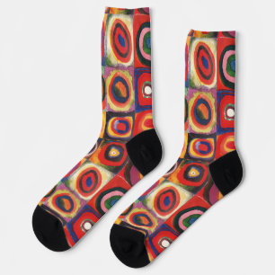 Calcetines Estudio de color de Kandinsky Cuadrados Círculos A