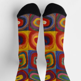 Calcetines Estudio de color de Kandinsky Cuadrados Coloridos