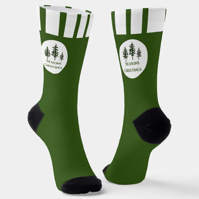Calcetines Evergreen Trees Seasons Greetings (Subido por el creador)