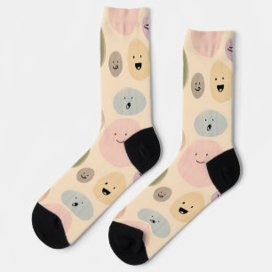 Calcetines Expresiones faciales dibujadas a mano Patrón conti