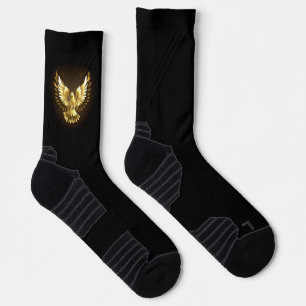 Calcetines Falsa paloma de paz del Relieve metalizado dorado