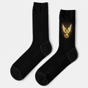 Calcetines Falsa paloma de paz del Relieve metalizado dorado