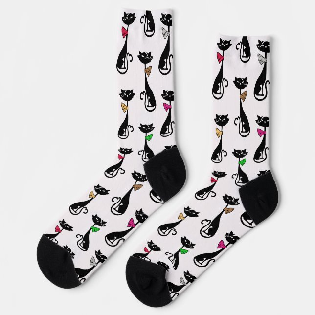 Calcetines Fancy Black Cats Quirky Pattern (Izquierda)