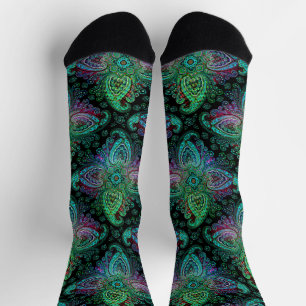 Calcetines Fancy Verde azulado Paisley