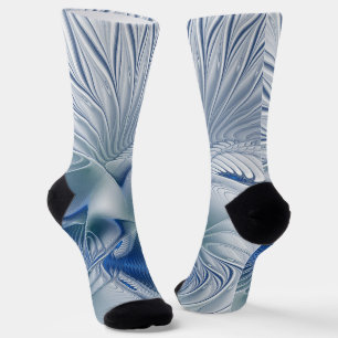 Calcetines Fantasía dinámica tonos azules abstractos arte fra
