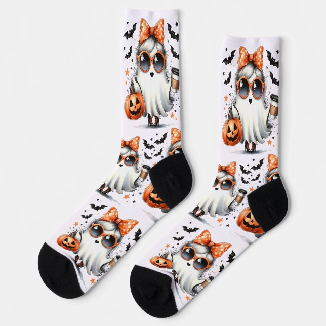Calcetines Fantasma cruda de Halloween (Izquierda)