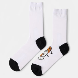 Calcetines Fantasma naranja de Halloween Kawaii Gorro Espírit