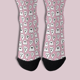 Calcetines Fantasma Rosa Halloween