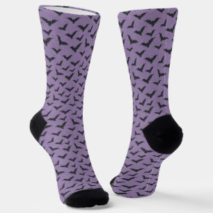 Calcetines Fantástico patrón de murciélago morado de Hallowee