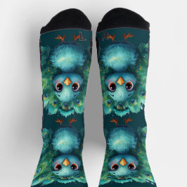 Calcetines Fantástico pavo real azul caprichoso y lindo