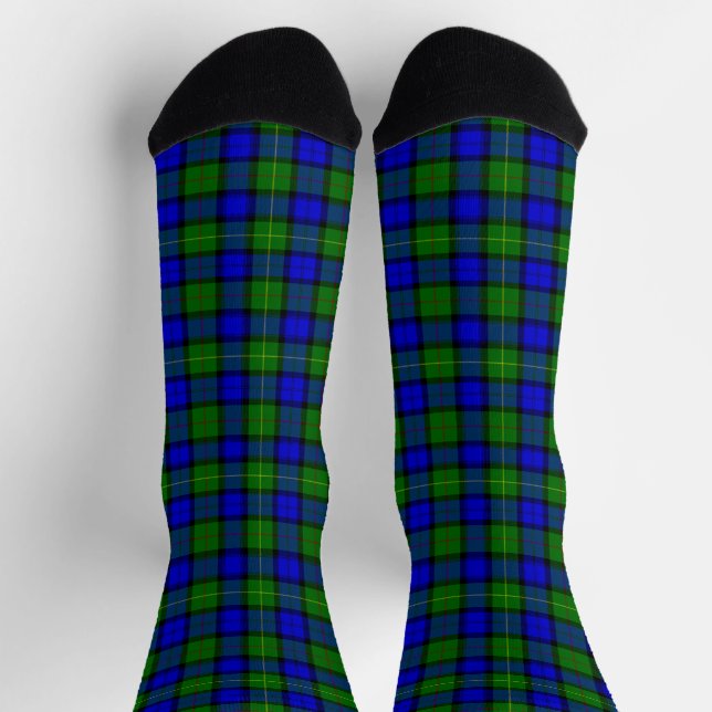Calcetines Farquharson tartan chicha azul (Arriba)