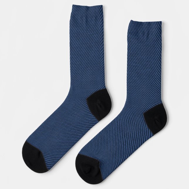 Calcetines Faux Blue Jeans Denim Modern Desig Socks Gift (Izquierda)