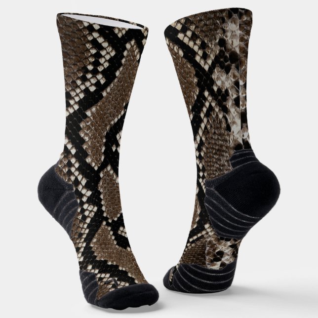 Calcetines Faux Reticulated Python Snakeskin (Angular)