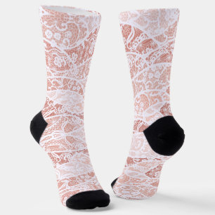 Calcetines Faux White Lace Fishnet