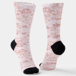 Calcetines Faux White Lace Fishnet