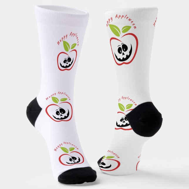 Calcetines Feliz Appleween Jack O'lantern Thunder_Cove (Angular)