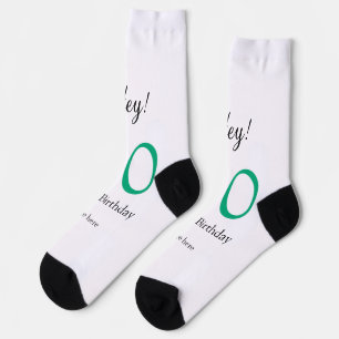 Calcetines Feliz cumpleaños 30 en letra verde negra negrita