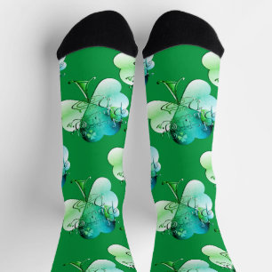 Calcetines "Feliz día de San Patricio" Escrito a mano con tré