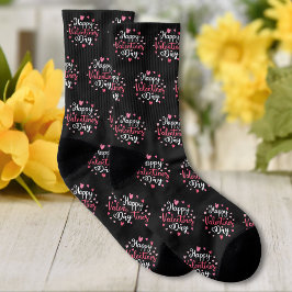 Calcetines Feliz Día de San Valentín elegante patrón de coraz