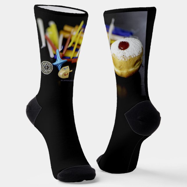 Calcetines Feliz Estrella de Hanukkah de David menorah Dreide (Angular)