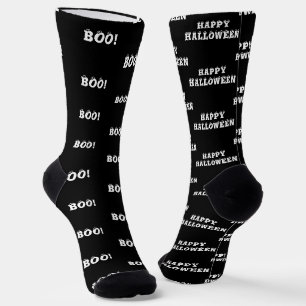 Calcetines Feliz Halloween Ojos Boo Negro
