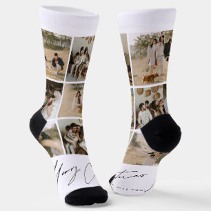 Calcetines Feliz Navidad Camiseta de tripulación Premium Sost