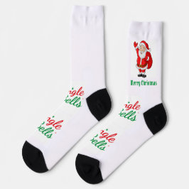 Calcetines Feliz Navidad Impreso Santa Premium Crew Elegante