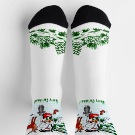 Calcetines ¡Feliz Navidad! Snowman con sus amigos