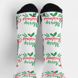 Calcetines Feliz Navidad Tripulación Atlética de Alto Rendimi