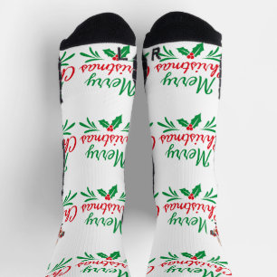 Calcetines Feliz Navidad Tripulación Atlética de Alto Rendimi