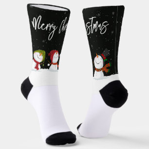 Calcetines Feliz navidad, zócalos de nieve