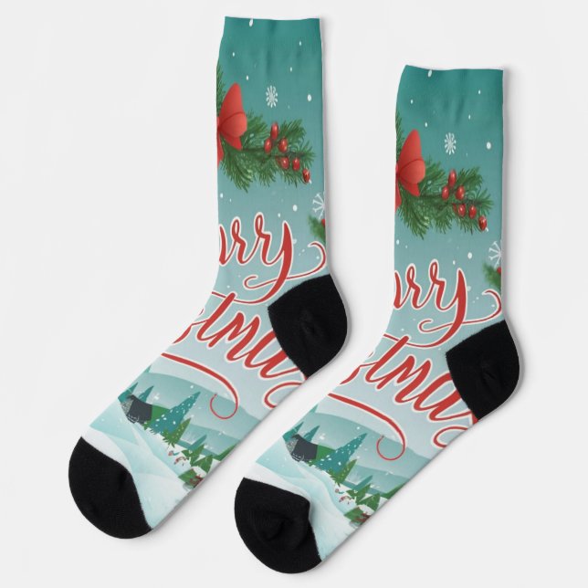Calcetines Feliz zócalos navideños (Izquierda)