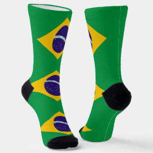 Calcetines femeninos con bandera de Brasil