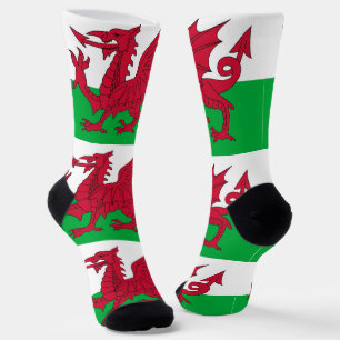 Calcetines femeninos con bandera de Gales, Reino U