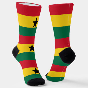 Calcetines femeninos con bandera de Ghana